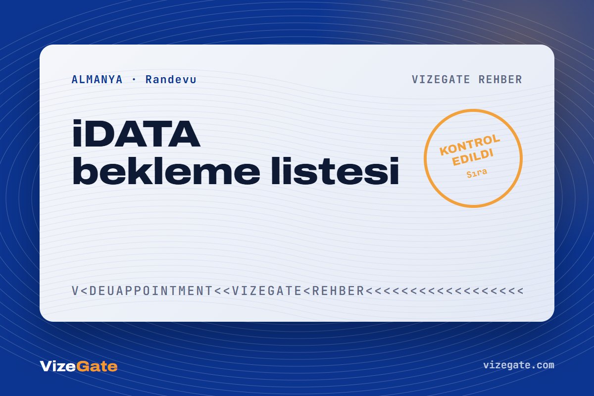 Almanya vize randevusu rehberi kapağı: iDATA bekleme listesi